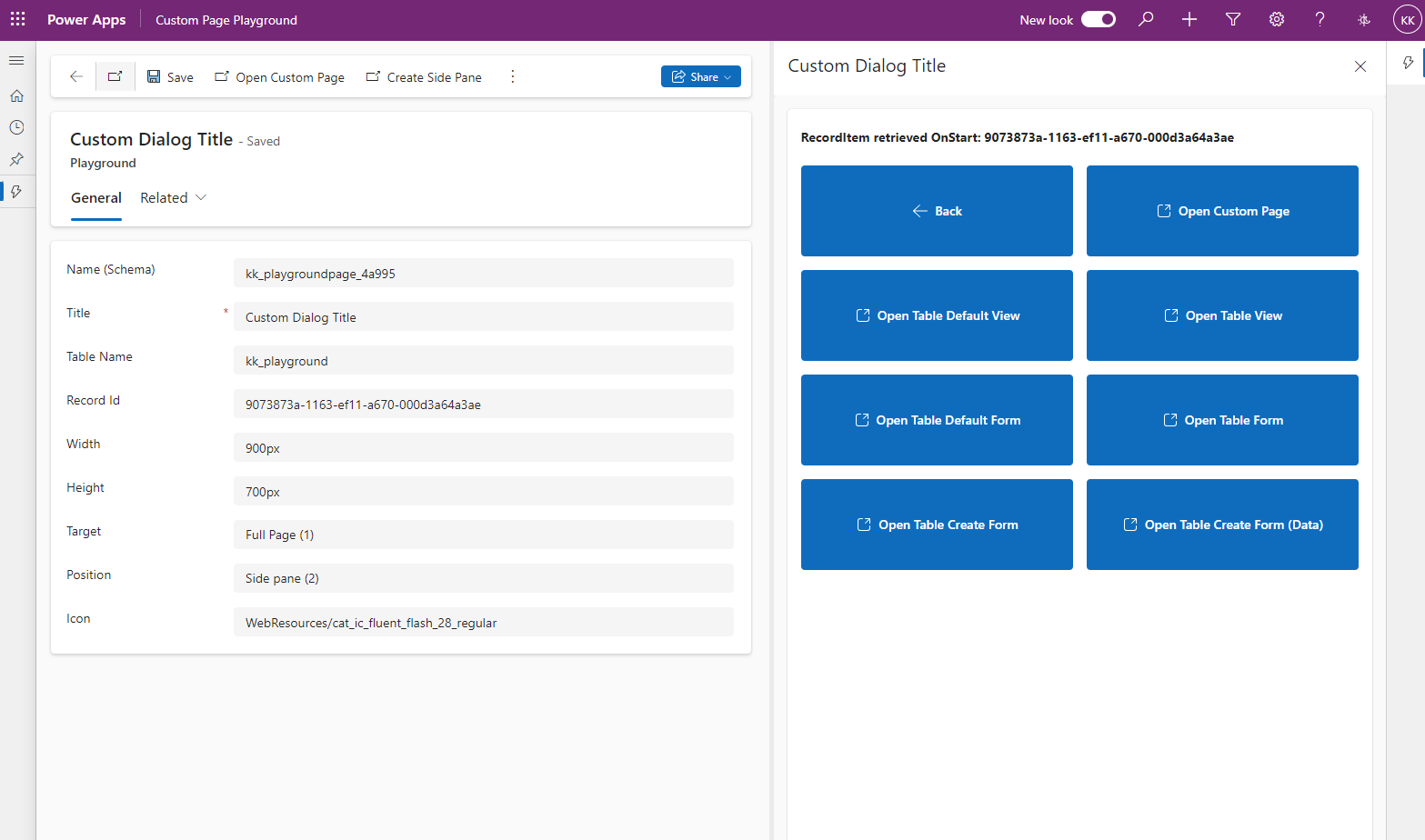 Understand custom pages with  example playground solution